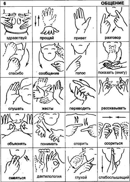 Примеры использования Языка жестов в предложениях и их переводы