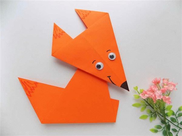 Схема создания оригами игрушки лисы на руку