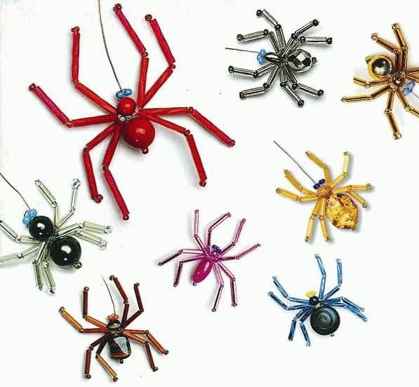 Плетение броши паука из бисера по фото мастер-классу