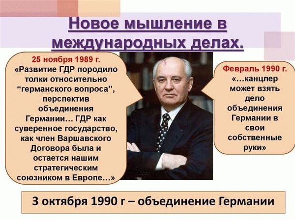 Внешняя политика СССР: новое политическое мышление Горбачева и завершение холодной войны